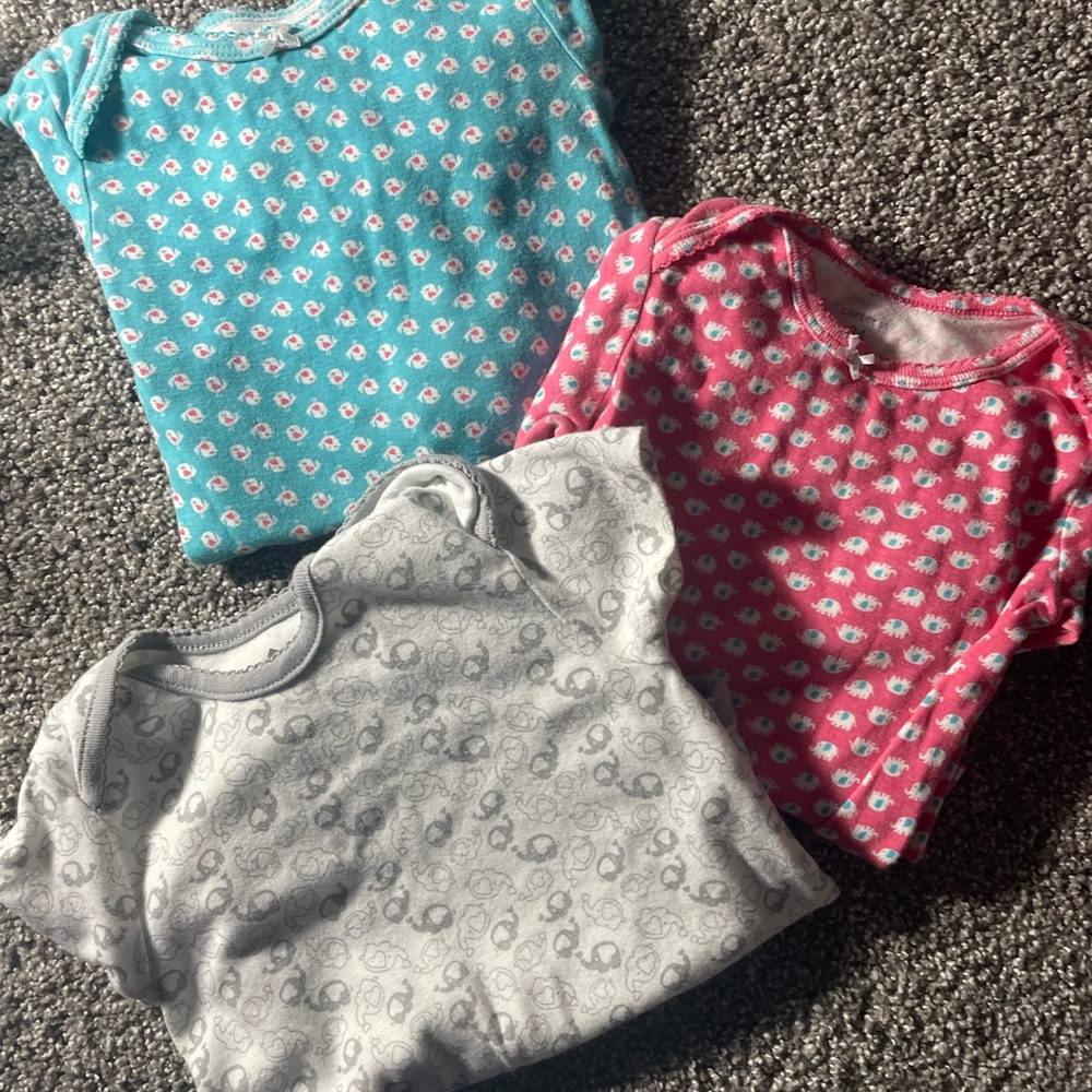 Carter's Kids Bodysuits - Blue, Pink, Gray